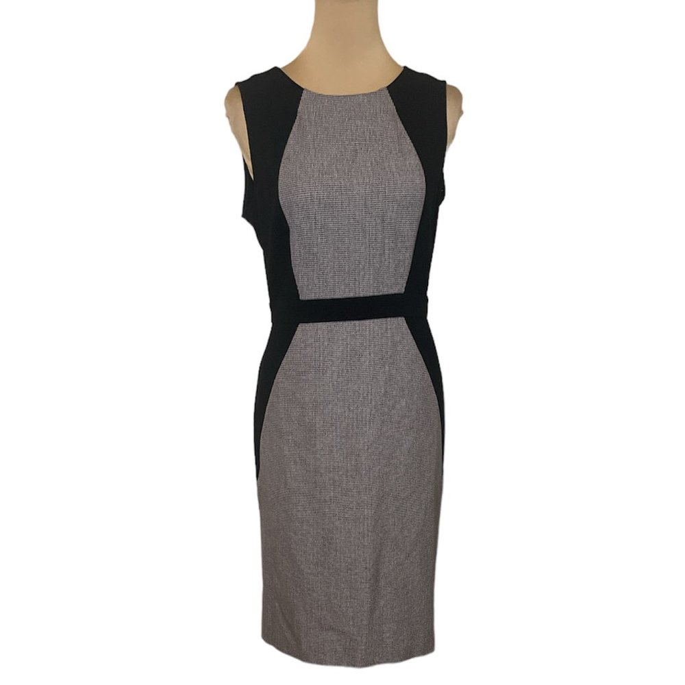 ANN TAYLOR Houndstooth Color Block Career Dress / Pencil Dress NWT